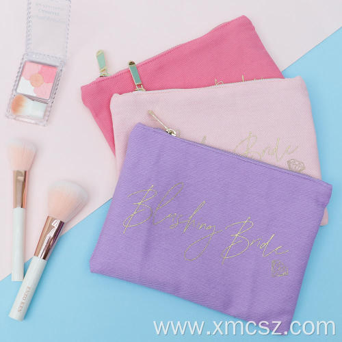 Fashion small gold screen print tote makeup cosmetic-bag